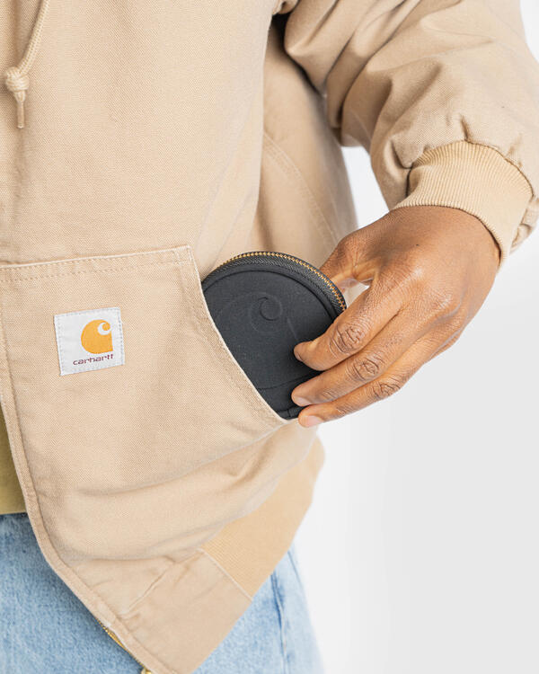 36×30 Carhartt フェードブラック レザーロゴ YKK 金ボタン carhartt-wip-clarton-zip-